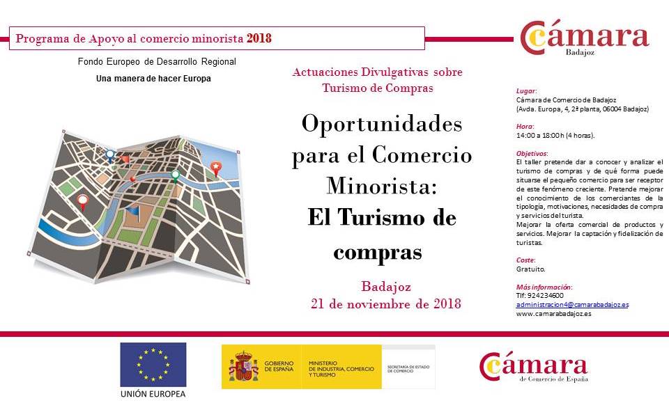 Oportunidades para el Comercio Minorista: Turismo de compras- Actuaciones Divulgativas Programa de Apoyo al comercio minorista 2018