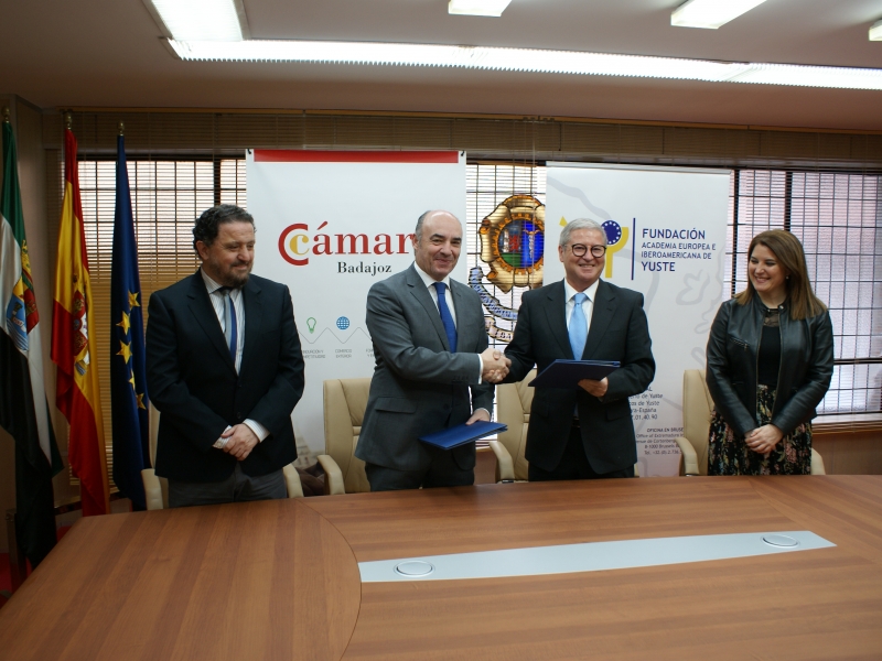 Cámara de Badajoz y Fundación Yuste firman un acuerdo de colaboración