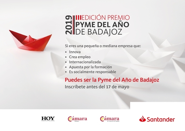 Banco Santander y la Cámara de Comercio de Badajoz convocan el Premio Pyme del Año 2019