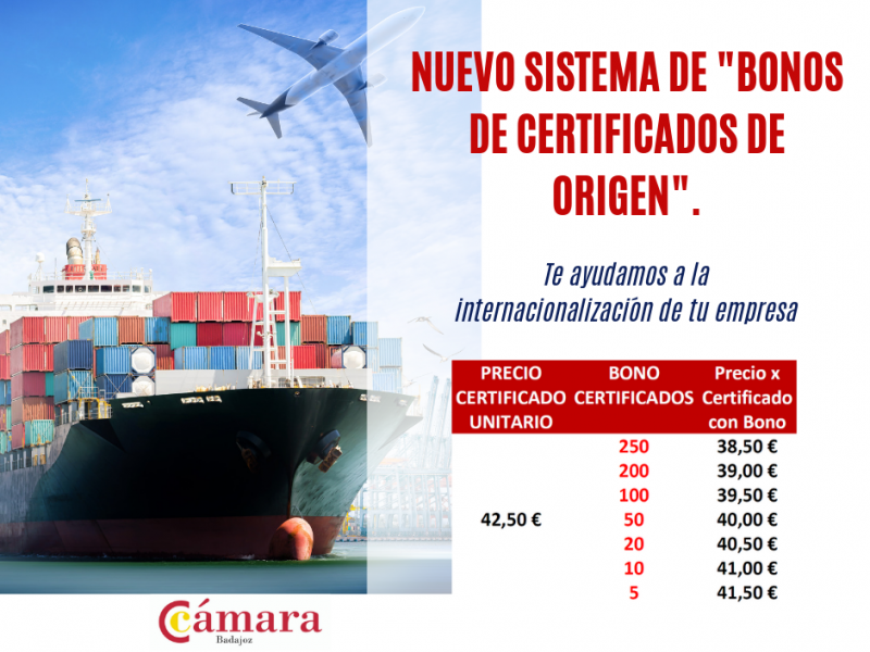 Nuevo sistema de bonos de certificados de emisión de certificados de origen