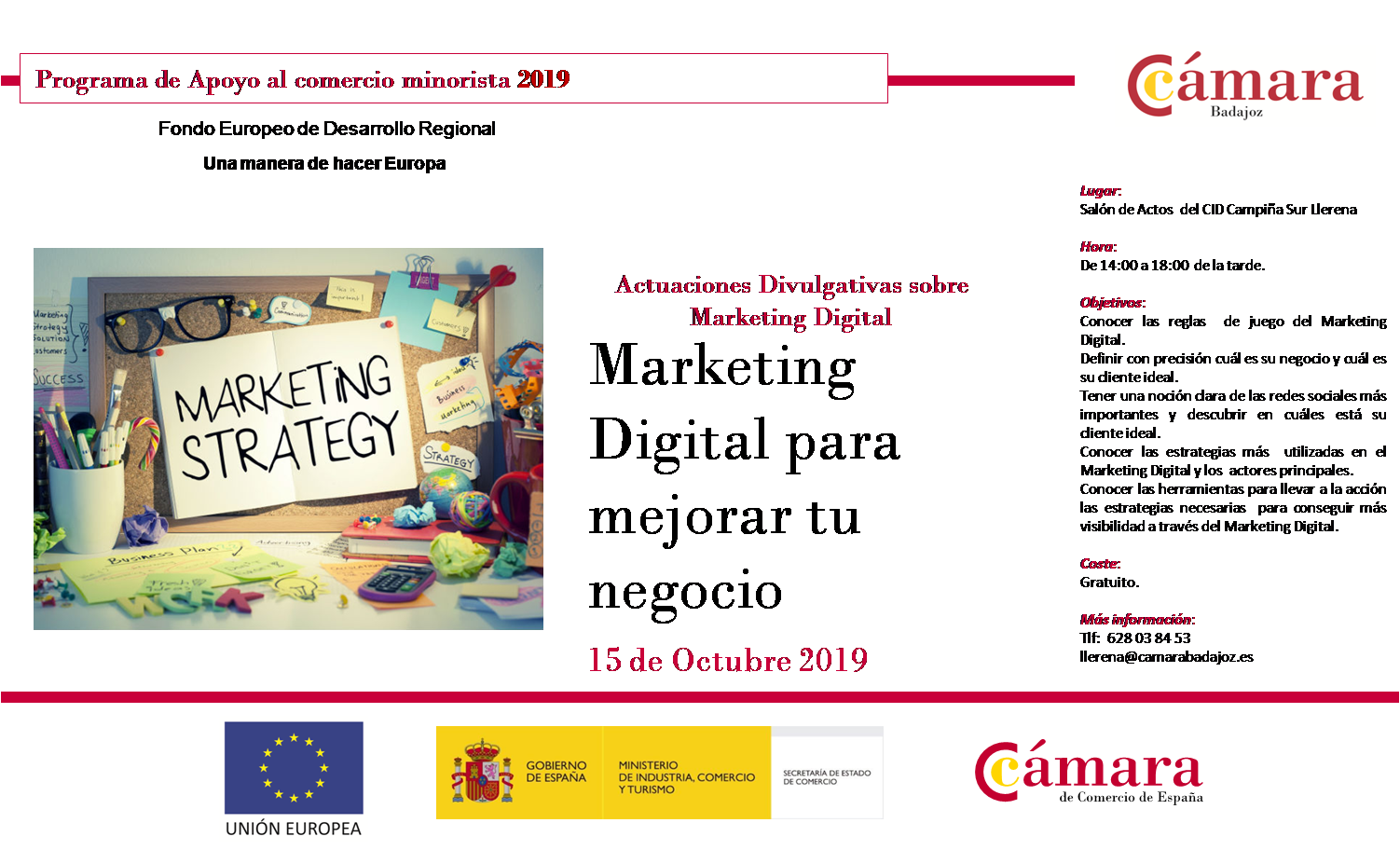 Marketing Digital para mejorar tu negocio - Programa de Apoyo al Comercio Minorista 2019- Llerena