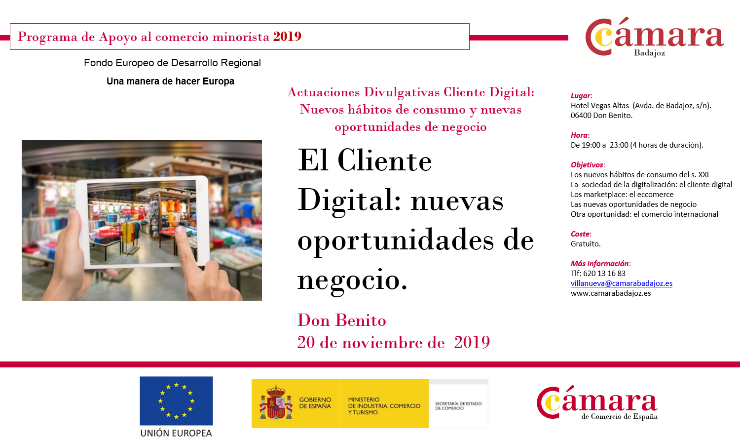 El Cliente Digital: nuevas oportunidades de negocio - Programa de Apoyo al Comercio Minorista 2019- Don Benito