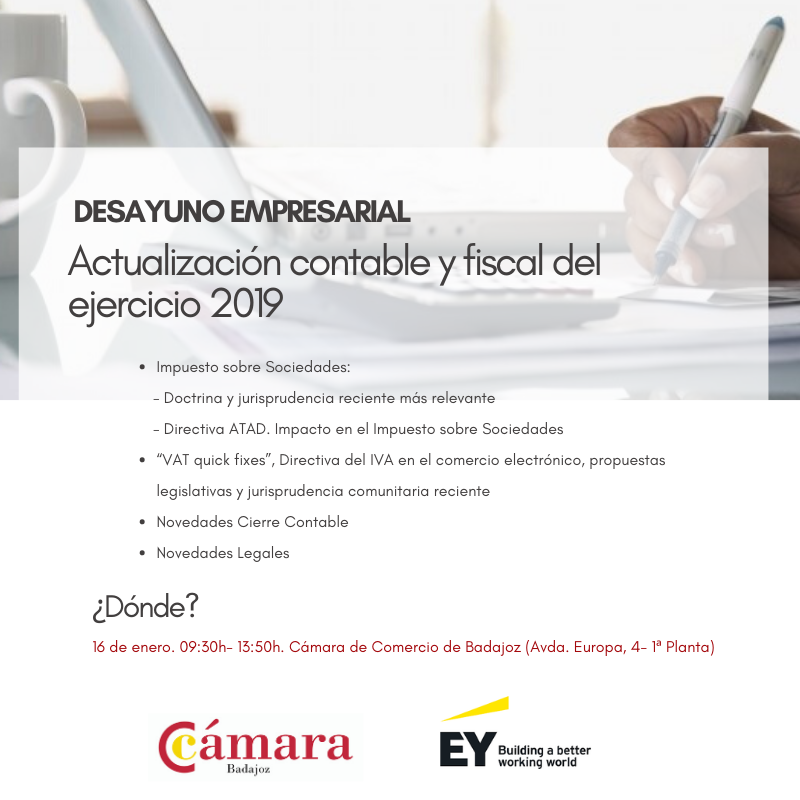 DESAYUNO EMPRESARIAL: Actualización contable y fiscal del ejercicio 2019 