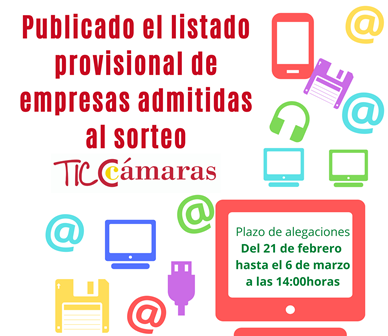 Se publica el listado provisional de admitidos en TicCámaras