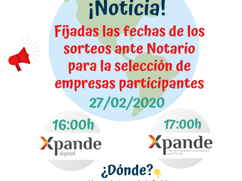 Celebración de los sorteos para  Xpande y Xpande Digital 2020