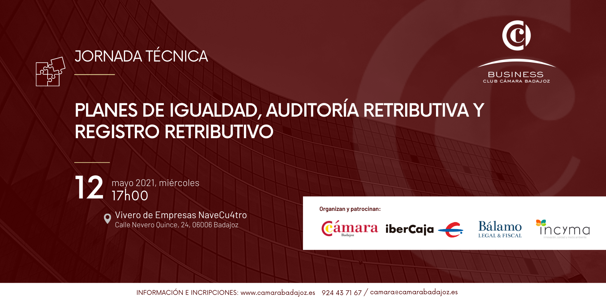 Jornada: PLANES DE IGUALDAD, AUDITORÍA RETRIBUTIVA Y REGISTRO RETRIBUTIVO