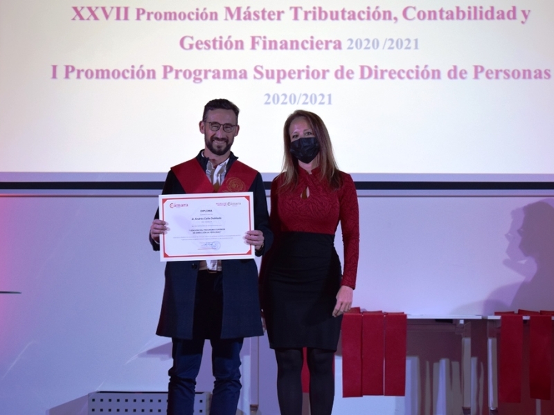 Clausura de la XXVII Promoción Máster Tributación, Contabilidad y Gestión Financiera y la primera promoción del Programa Superior en Dirección de Personas de la Cámara