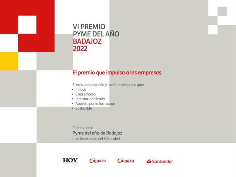 Banco Santander y Cámara de Badajoz lanzan la sexta edición del Premio Pyme del Año de Badajoz