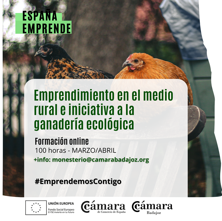 CURSO ESPAÑA EMPRENDE: EMPRENDIMIENTO EN EL MEDIO RURAL E INICIATIVA A LA GANADERÍA ECOLÓGICA