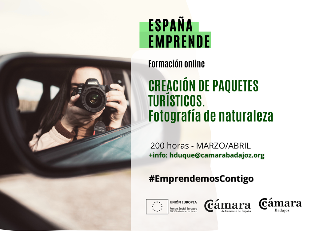 CURSO ESPAÑA EMPRENDE: CREACIÓN DE PAQUETES TURÍSTICOS. FOTOGRAFÍA DE NATURALEZA.