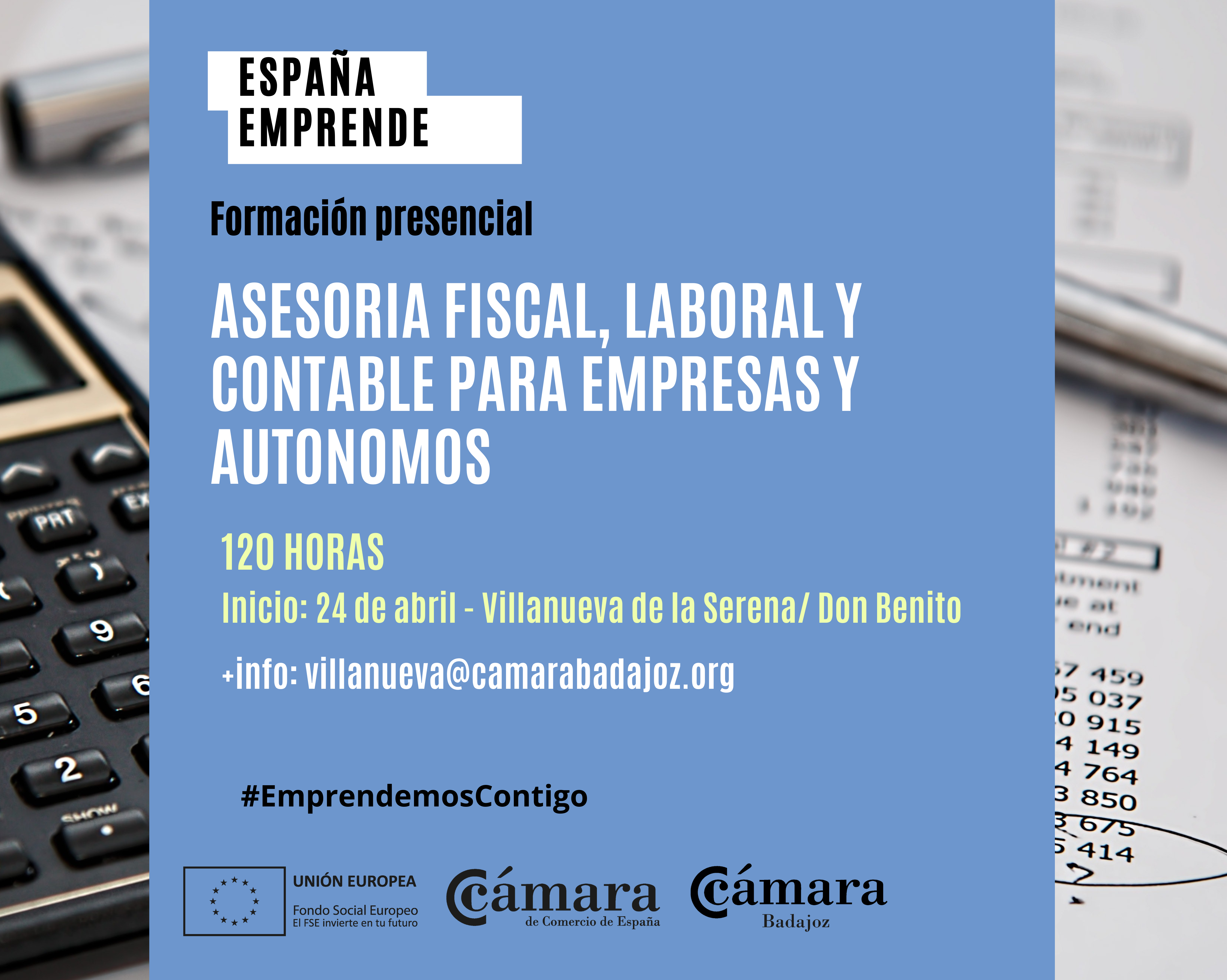 CURSO ESPAÑA EMPRENDE: ASESORIA FISCAL, LABORAL Y CONTABLE PARA EMPRESAS Y AUTÓNOMOS