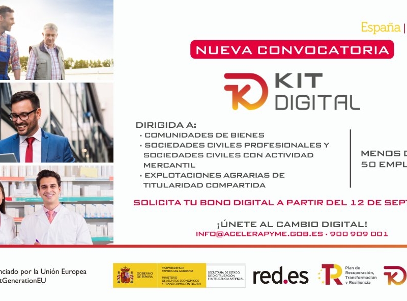 Nueva convocatoria de Kit Digital destinada a comunidades de bienes, explotaciones agrarias y sociedades civiles