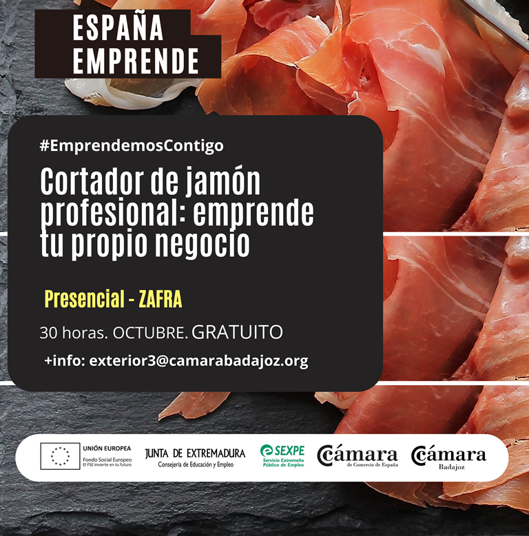 CURSO ESPAÑA EMPRENDE: Cortador de jamón profesional: emprende tu propio negocio