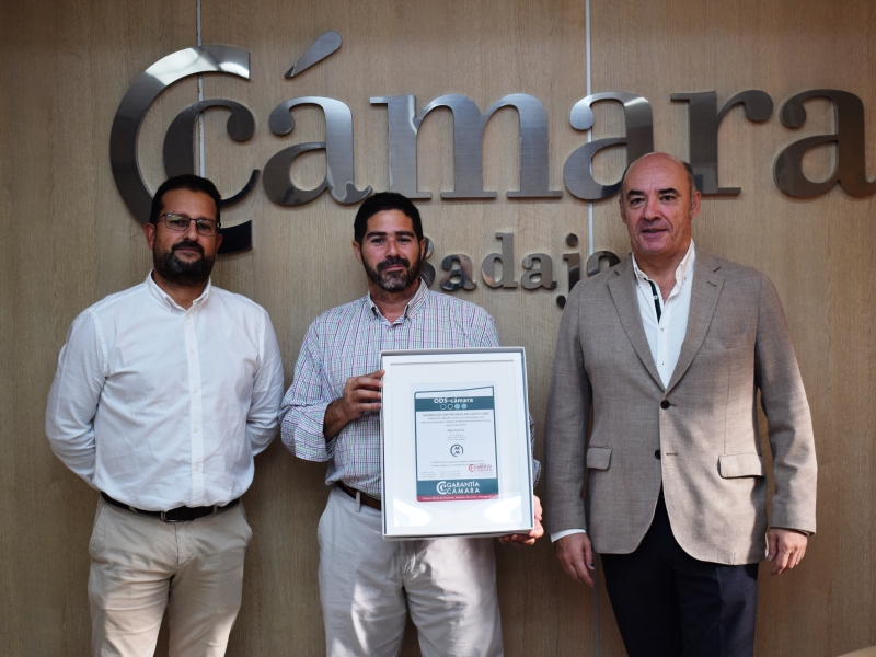 Garantía Cámara entrega el certificado ODS a Agroavia SL.