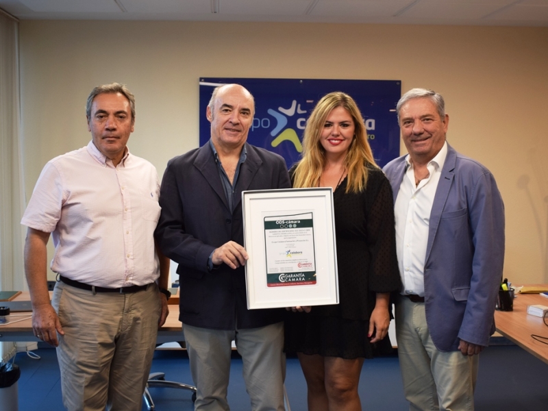 Garantía Cámara entrega el certificado ODS a Grupo Colabora