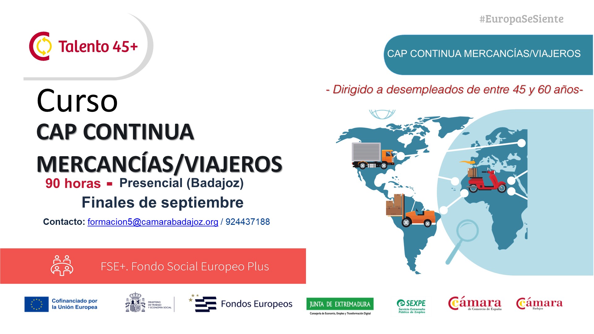 CURSO 45+: CAP CONTINUA MERCANCIAS/VIAJEROS