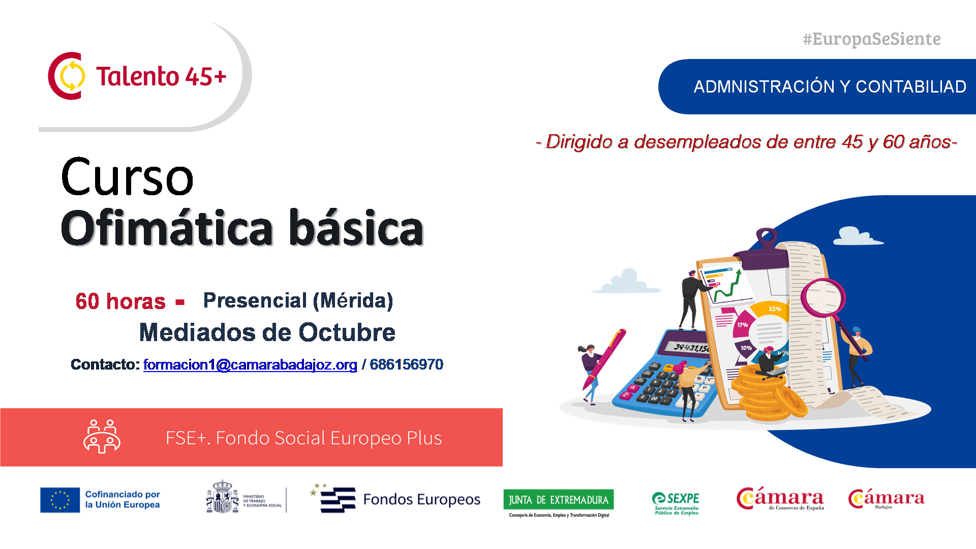 CURSO 45+: OFIMÁTICA BÁSICA (Mérida)