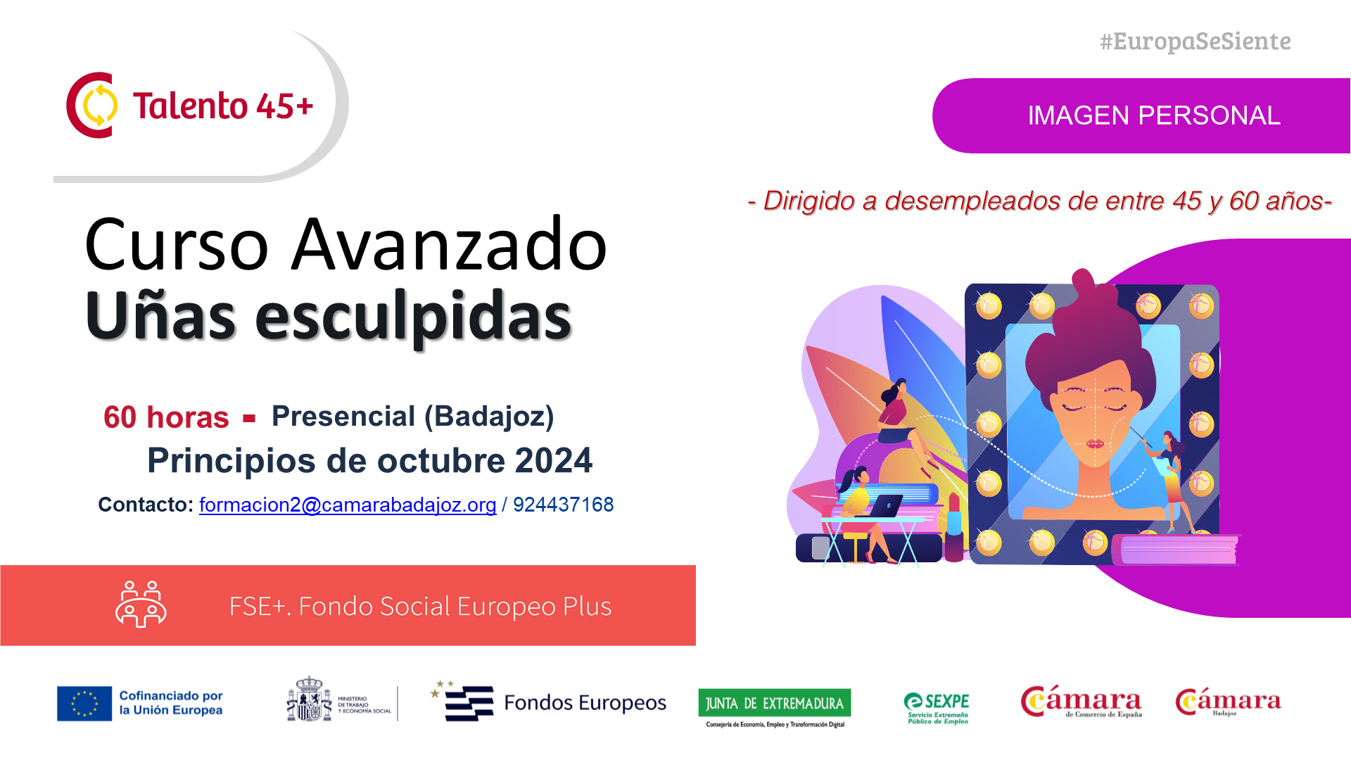 CURSO 45+:  CURSO AVANZADO DE UÑAS ESCULPIDAS