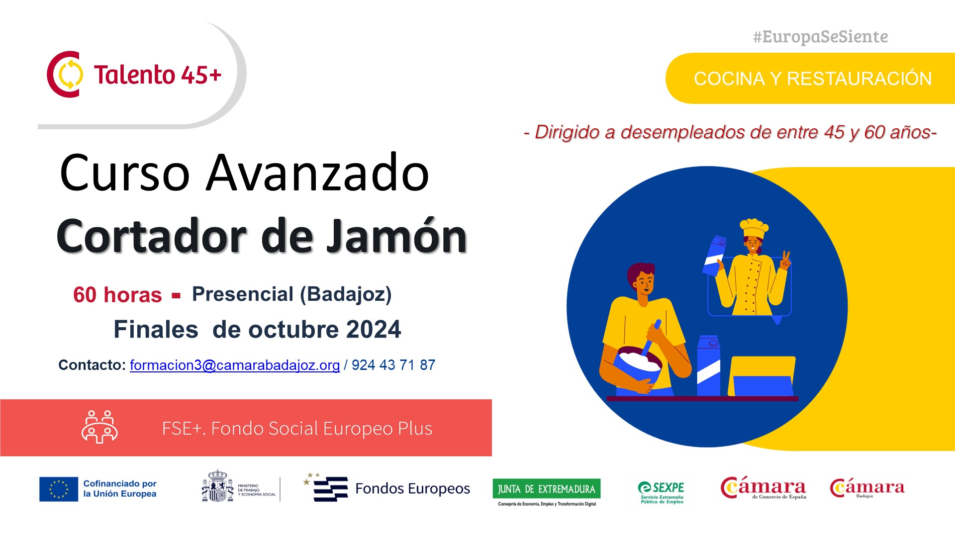 Curso 45+:  Avanzado de Cortador de Jamón