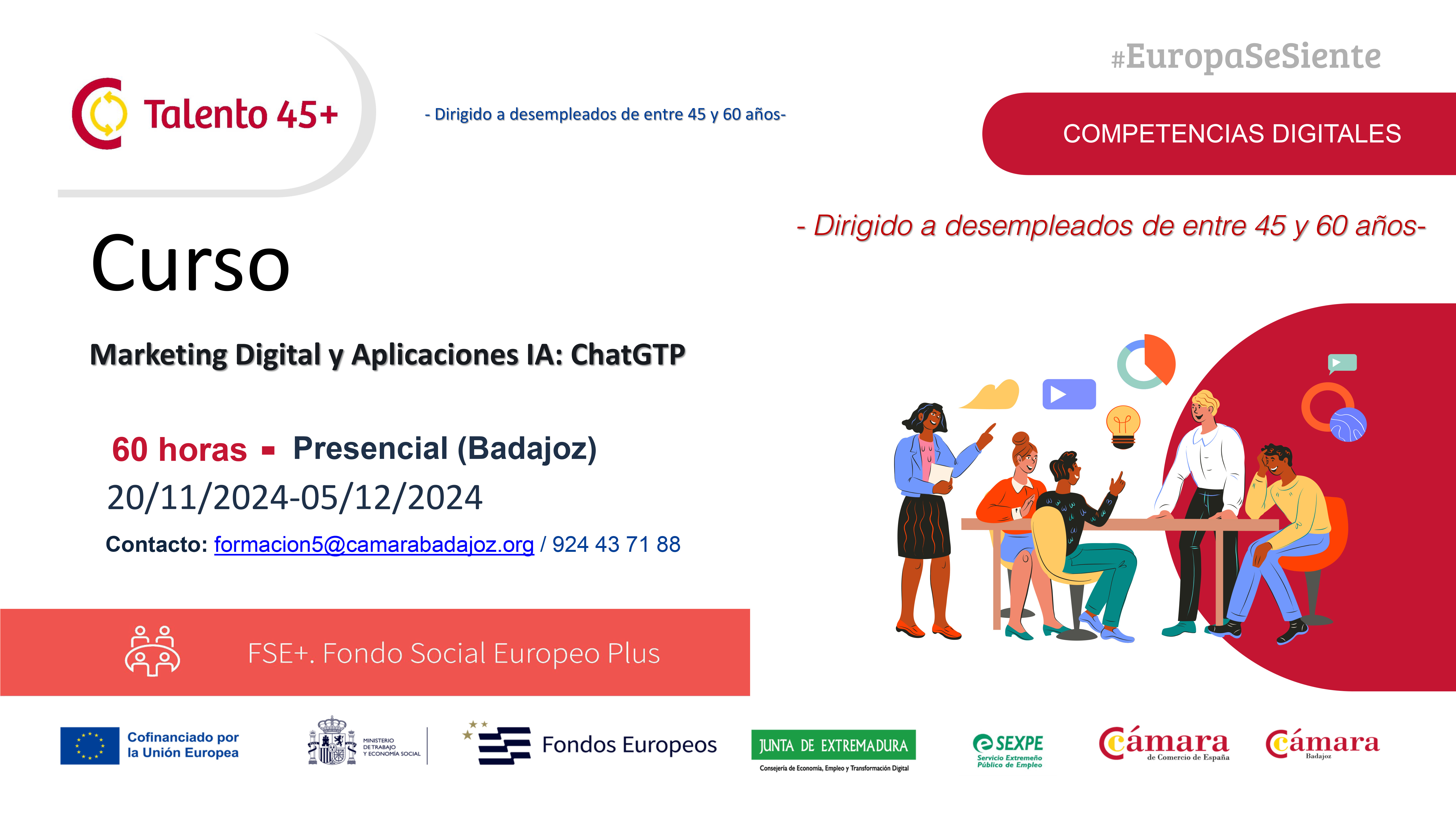 TALENTO 45+“Curso de Marketing Digital y Aplicaciones IA: ChatGPT ”.